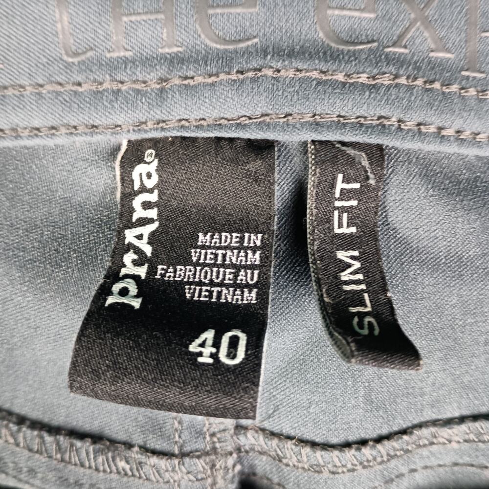 PrAna Pants Men Size 40 Gray Brion Slim Fit Hiking Outdoor UPF 50+ - Picture 2 of 9